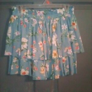 ILLA ILLA Blue Floral Mini Skirt